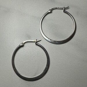 925 Sterling Silver Hoop Earrings‎ Minimalist Classic Everyday Jewelry